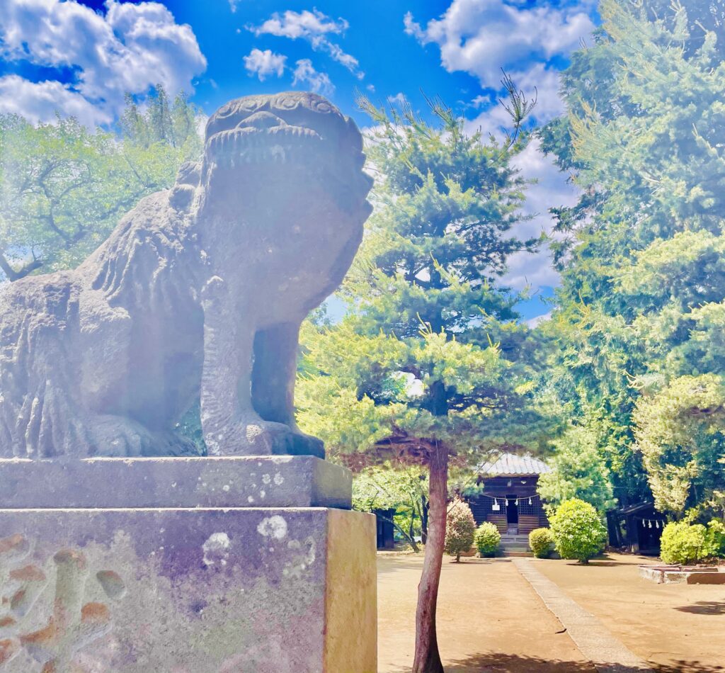 丸ケ崎氷川神社・吽形狛犬