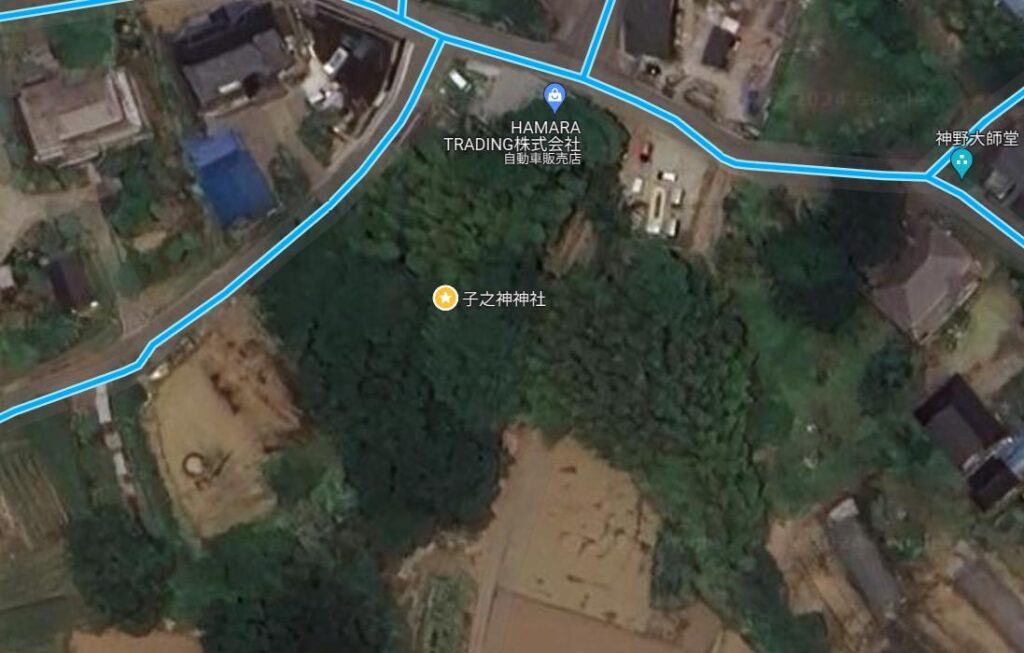 子之神神社近辺の航空マップ