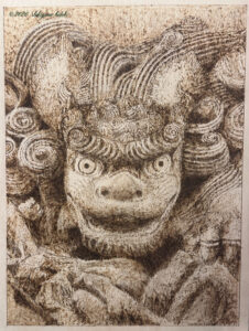 「獅子の眼差し」ウッドバーニング